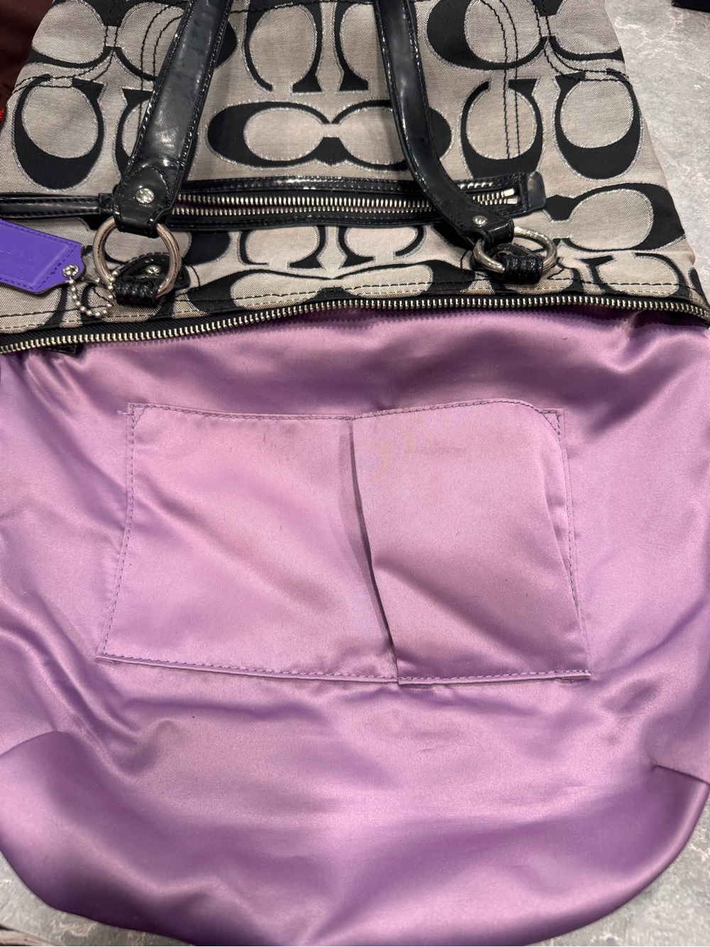 Coach Black and Gray Signature Tote Bag - Picture 10 of 10